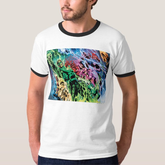 T-shirt Groupe de lanternes vertes - Couleur (Devant)