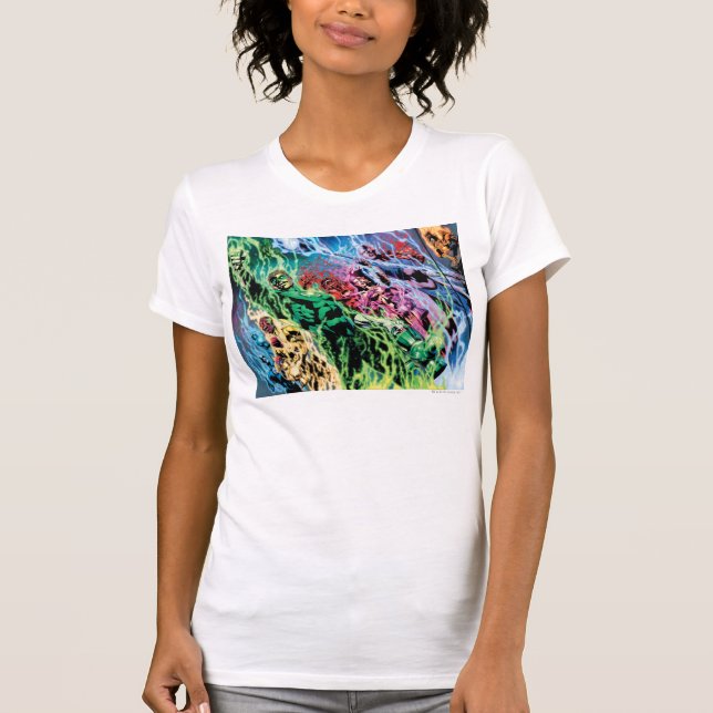 T-shirt Groupe de lanternes vertes - Couleur (Devant)