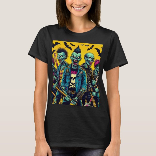 T-shirt Groupe de Punk Zombie (Devant)