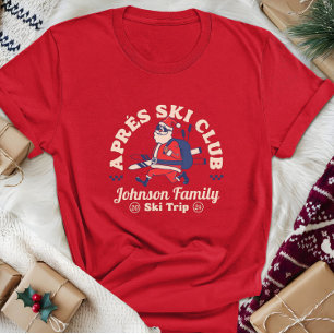 T-shirt Groupe de Ski Amis de Famille Personnalisé Skis