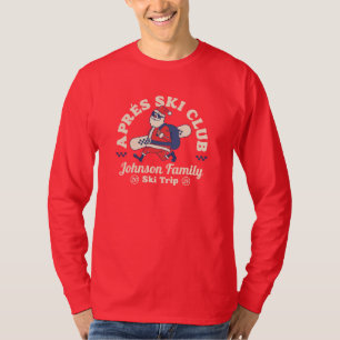 T-shirt Groupe de voyage en ski de famille personnalisé Sn