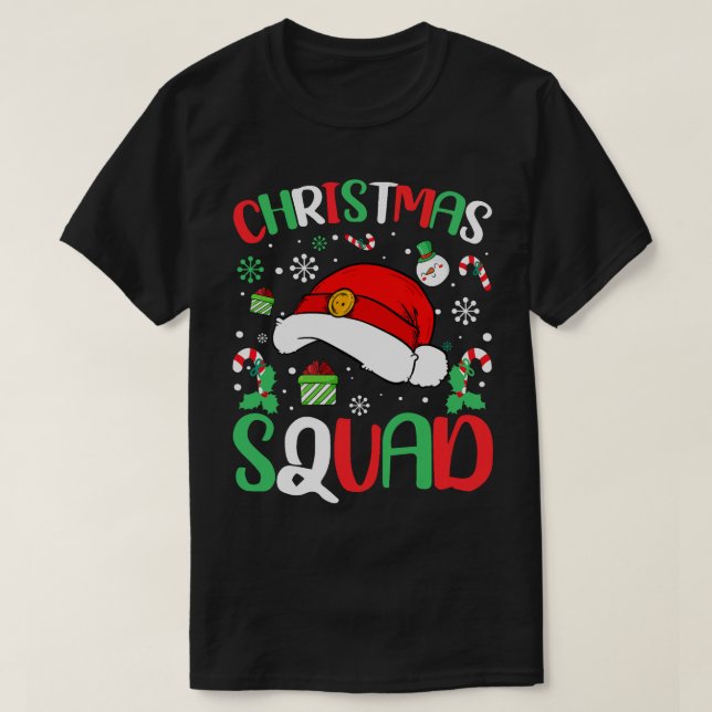 T-shirt Groupe Famille de l'Escadron de Noël Correspondant (Design devant)