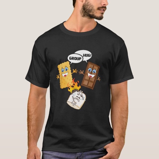 T-shirt Groupe Hug Funny Smores Chocolat Marshmallow Campi (Devant)