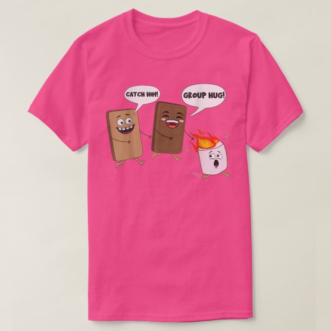 T-shirt Groupe Hug Funny Smores Chocolat Marshmallow Campi (Design devant)