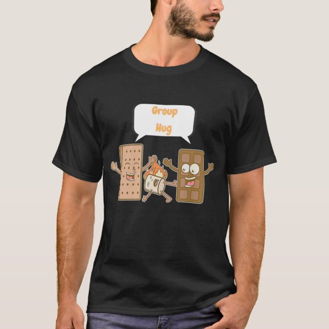 T-shirt Groupe Hug Funny Smore's Marshmallow Camping (Devant)