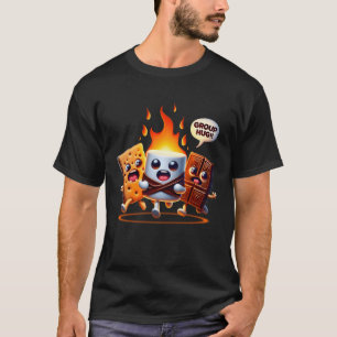 T-shirt Groupe Hug Marshmallow Campfire Smores Funny Campi
