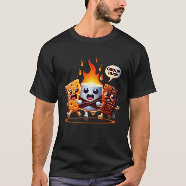 T-shirt Groupe Hug Marshmallow Campfire Smores Funny Campi (Devant)