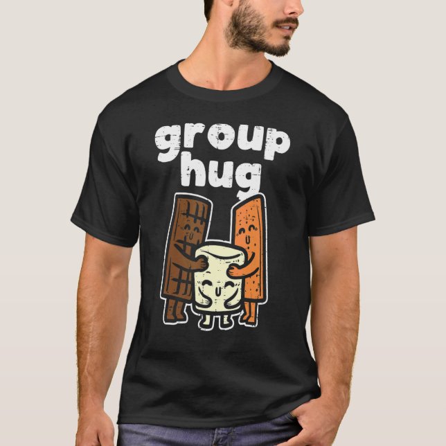 T-shirt Groupe Hug Marshmallow Smore Camping Pun Camper Fa (Devant)