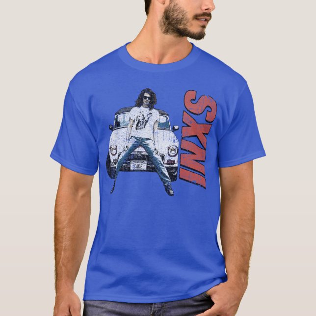 T-shirt Groupe INXS 1987 Vintage Crack rétro (Devant)