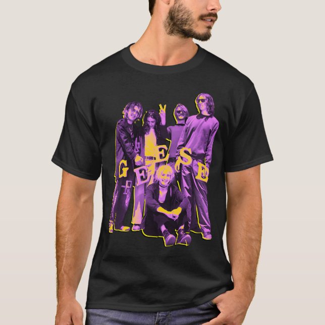 T-shirt Groupe Post Punk Typographie Jaune (Devant)