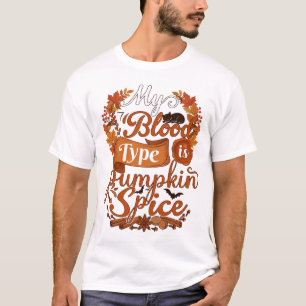 T-shirt Groupe Sanguin Est Citrouille Épice Halloween Chat