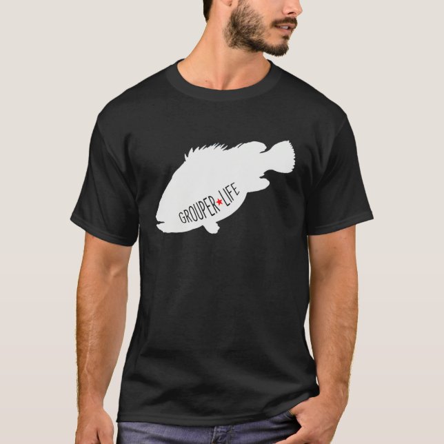 T-shirt Grouper Life Saltwater Fishing (Devant)