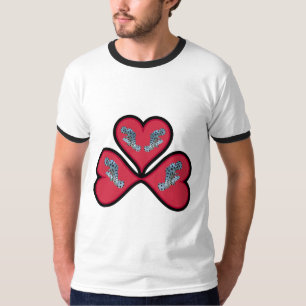 T-shirt Grouper Twins - 3 cœurs rouges à bordure noire
