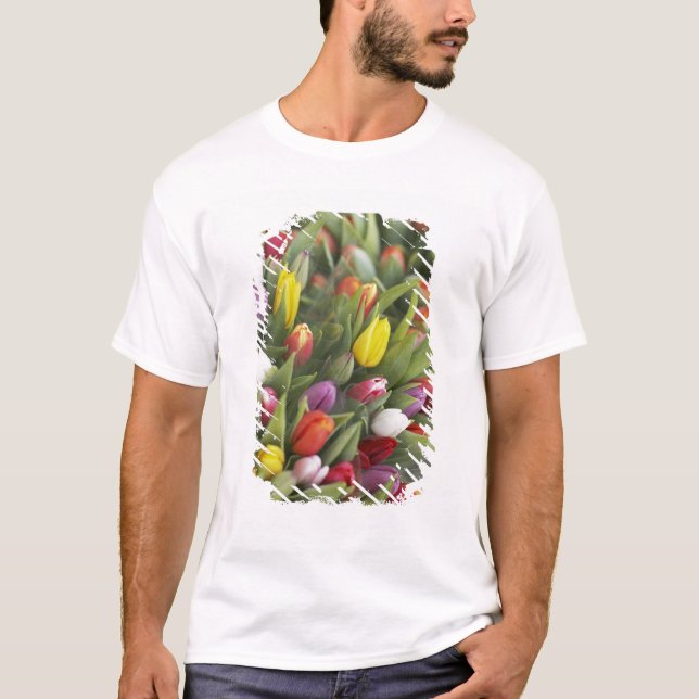 T-shirt Groupes de tulipes colorées (Devant)
