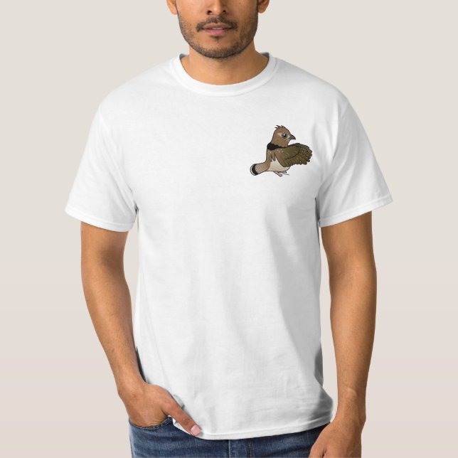 T-shirt Grouse de Ruffed (mise en tambour) (Devant)