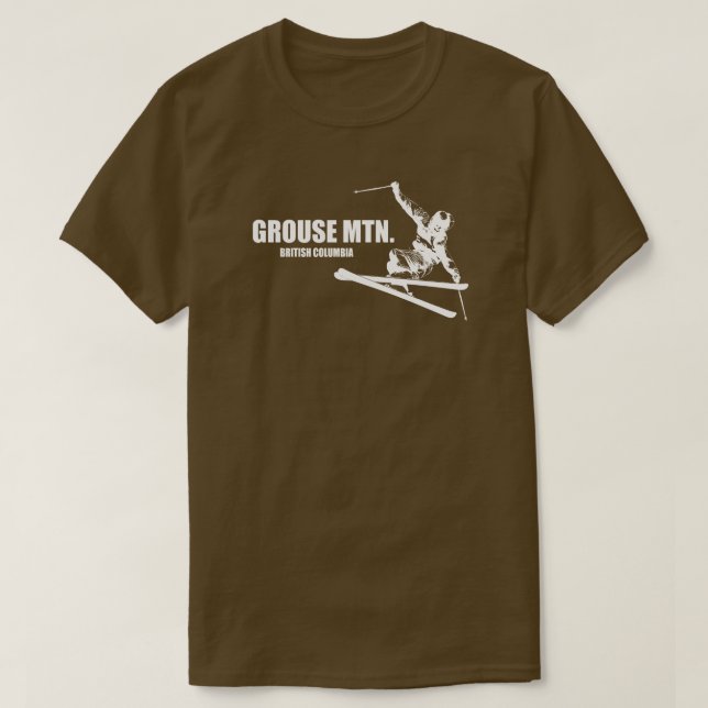 T-shirt Grouse Mountain British Columbia Skier (Design devant)