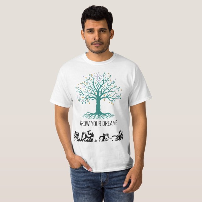 T-shirt Grow Your Dreams Inspirational Motivational T-Shir (Devant entier)