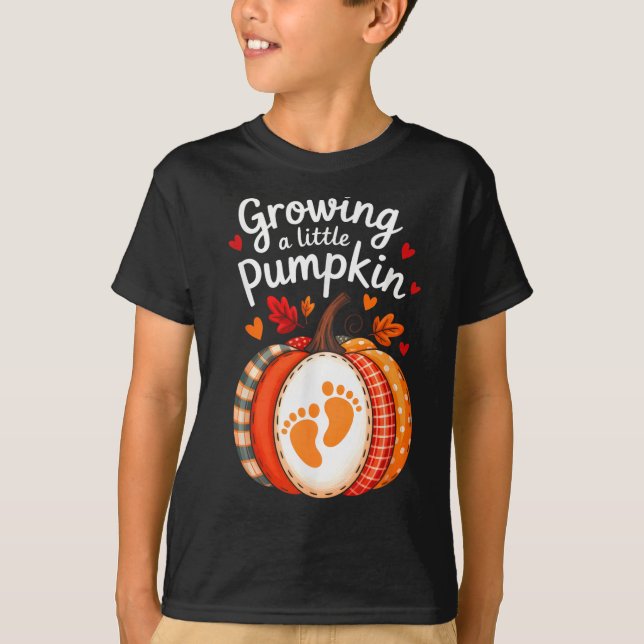 T-shirt Growing A Little Pumpkin Maternity Pregnancy Thank (Devant)