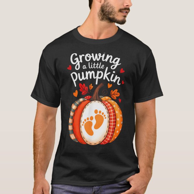 T-shirt Growing A Little Pumpkin Maternity Pregnancy Thank (Devant)