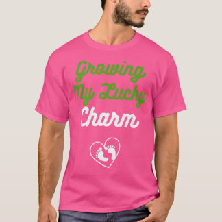 T-shirt Growing My Lucky Charm Baby Designs For Pregnancy 