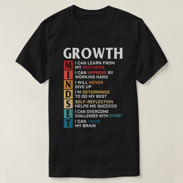 T-shirt Growth Mindset Quote Positive Motivation Shirt (Design devant)
