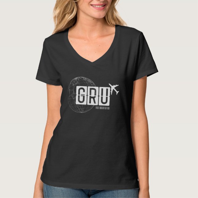 T-shirt GRU Sao Paulo Airport Code Travel (Devant)