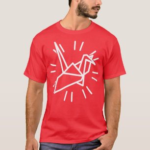 T-shirt Grue blanche et lignes