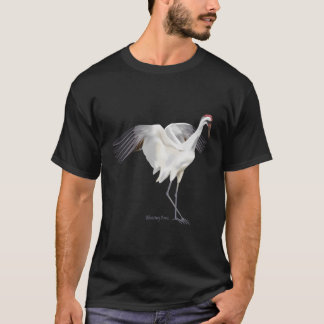 T-shirt Grue blanche Graphisme de la faune Observation des