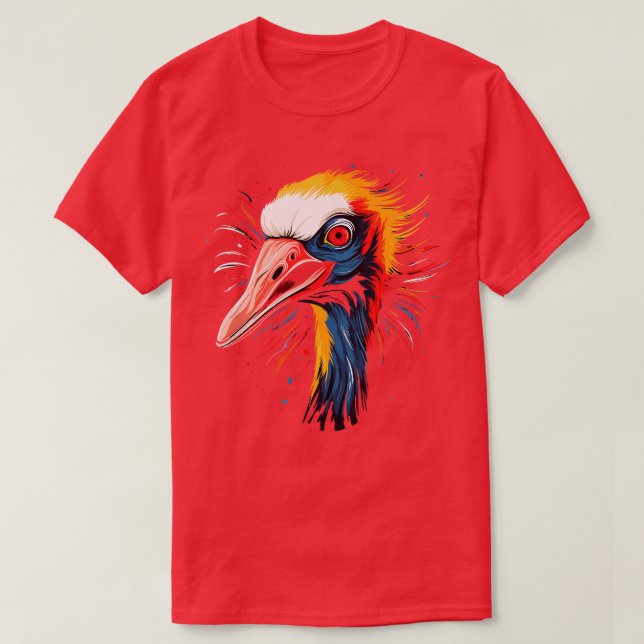 T-shirt Grue blanche souriante (Design devant)