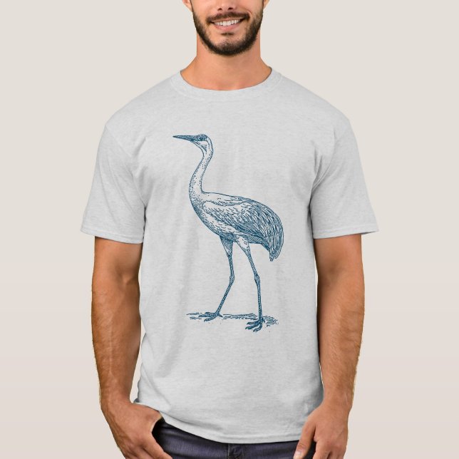 T-shirt Grue - Bleu Océan (Devant)