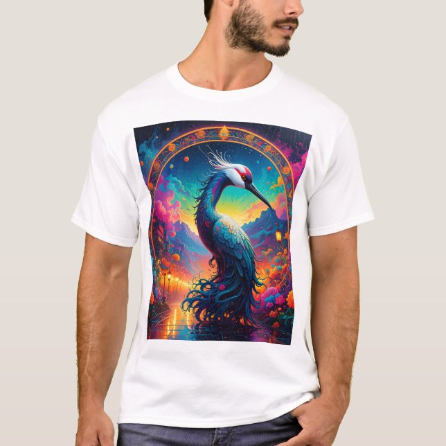 T-shirt Grue céleste du Royaume de la Lanterne (Devant)