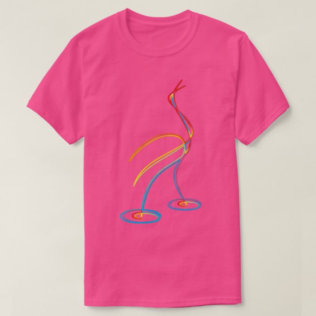 T-shirt Grue couleur arc-en-ciel dans l'eau (Design devant)