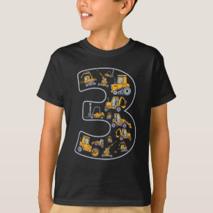 T-shirt Grue de chantier de 3e anniversaire 3 ans