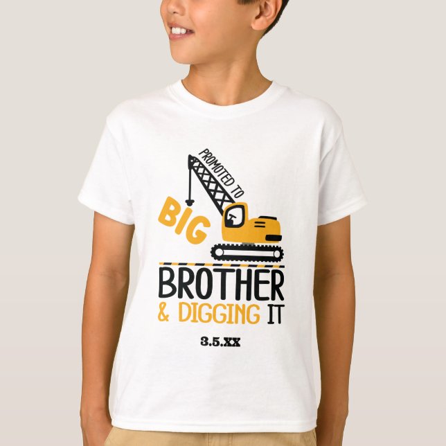 T-shirt Grue de construction Big Brother creuser le gode (Devant)
