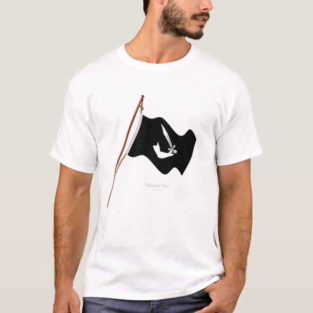 T-shirt Grue de drapeau de jolly roger de Thomas Tew de (Devant)