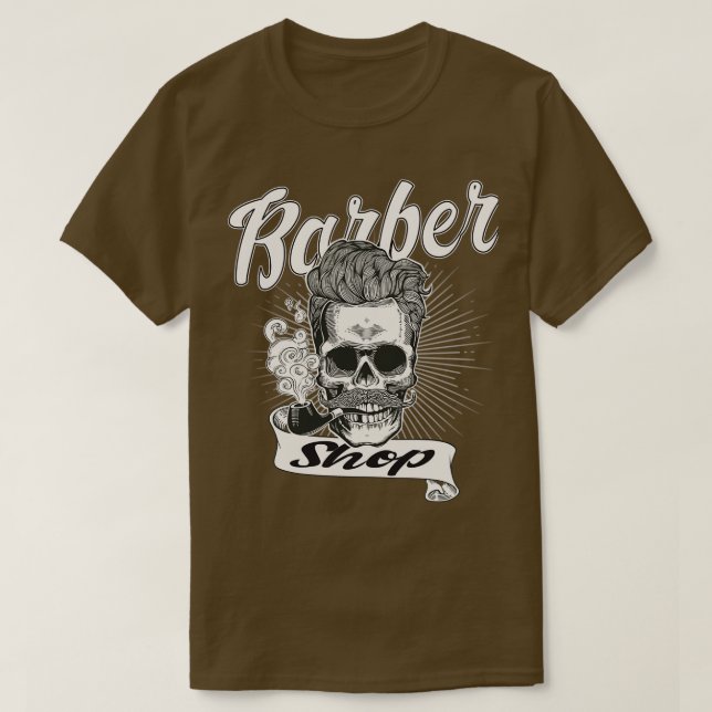 T-shirt Grue de salon de coiffure fumant une pipe t (Design devant)