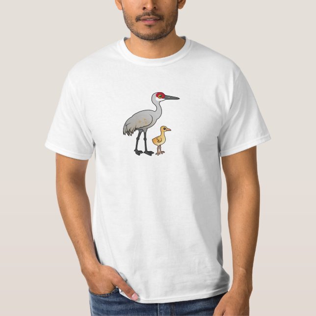 T-shirt Grue de Sandhill avec le poussin (Devant)