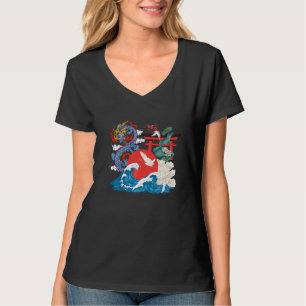 T-shirt Grue Dragon Torii Japonaise Traditionnelle