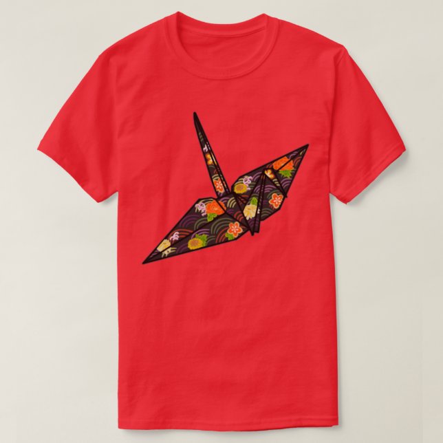 T-shirt Grue en papier noir (Design devant)