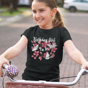 T-shirt Grue en papier rose Origami Cerise Blossom enfant