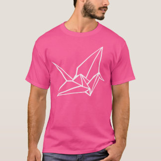 T-shirt Grue Origami - Art Japonais - (Design Blanc)
