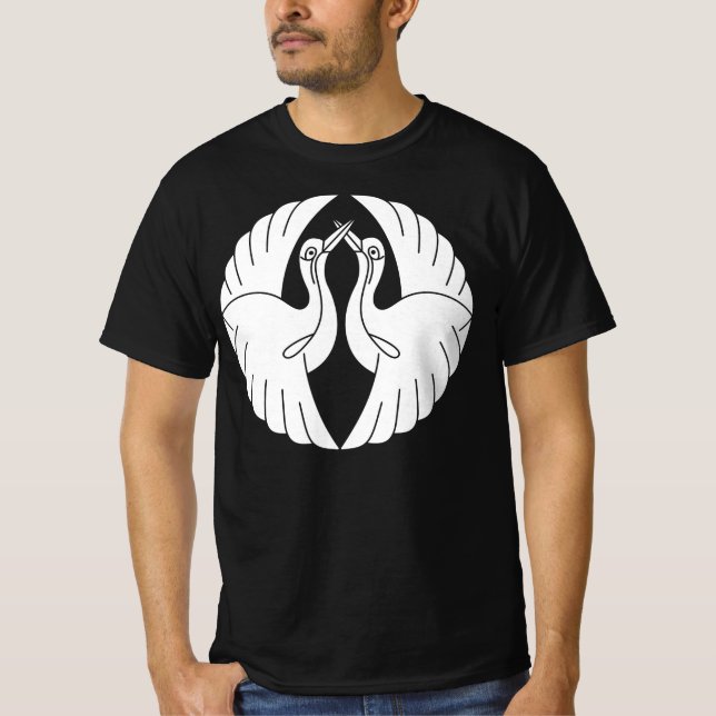 T-shirt Grues blancs face à face (Devant)