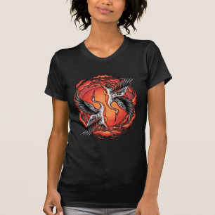 T-shirt Grues de combat volantes japonaises Art asiatique