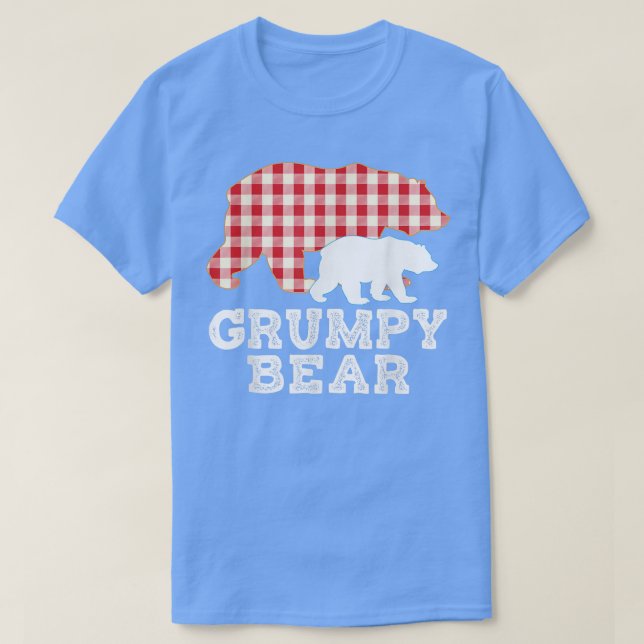 T-shirt Grumeux Plaid Grande Ours Papa Grand-Père Jour P (Design devant)