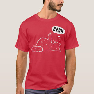 T-shirt Grumeux têtu Chat à doigt moyen Kitty Curse Bruh