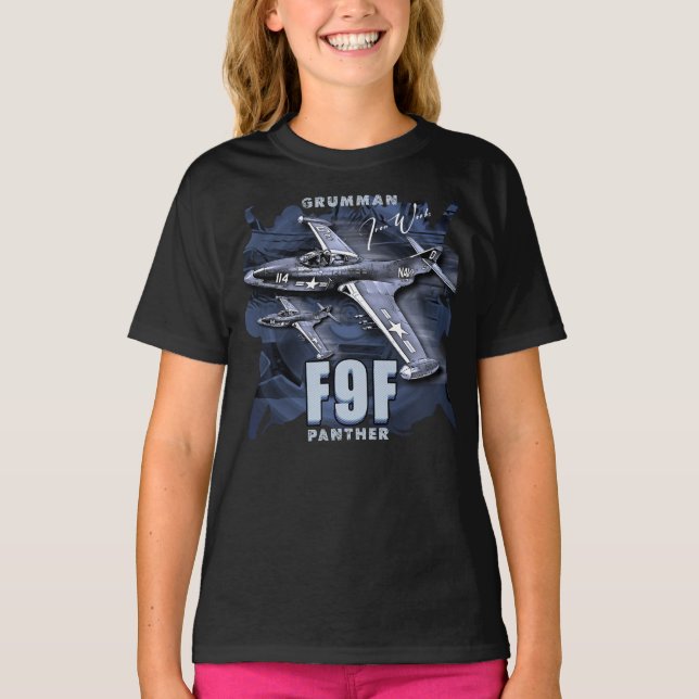 T-shirt Grumman F9F Panther, avion-chasse basé sur les tra (Devant)