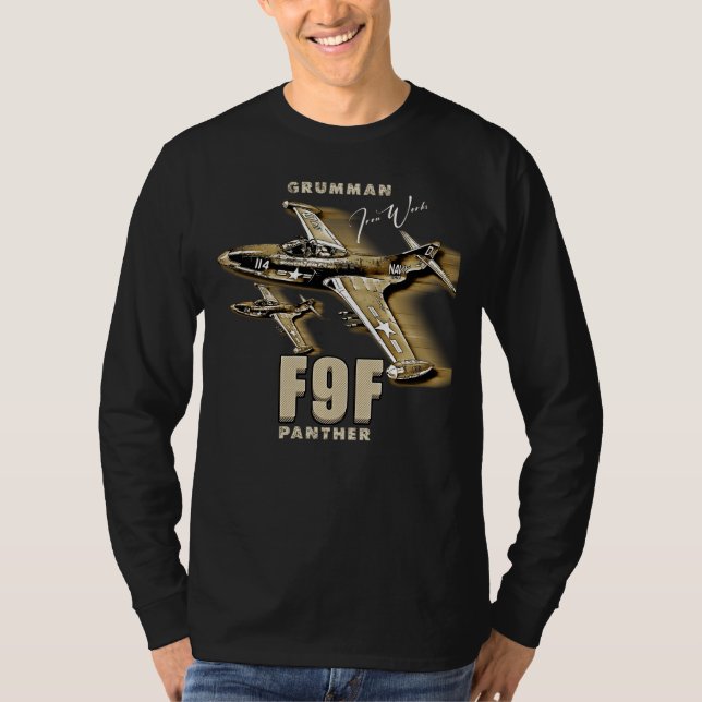 T-shirt Grumman F9F Panther, avion-chasse basé sur les tra (Devant)