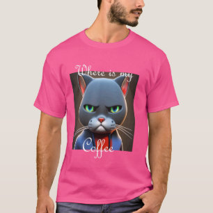 T-shirt Grummelige Katze - Wist mein Kaffee [allemand Lang