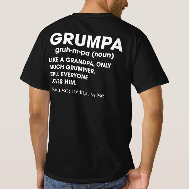 T-shirt Grumpa Définition Grand-père Noël Cadeau (Dos)