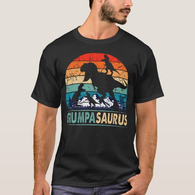 T-shirt Grumpasaurus T Rex Grumpa Dinosaur 3 Kids Funny Fa (Devant)